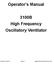 Operator s Manual. 3100B High Frequency Oscillatory Ventilator