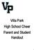 Villa Park High School Cheer Parent and Student Handout