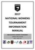 2017 NATIONAL WOMENS TOURNAMENT INFORMATION MANUAL