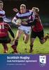 Scottish Rugby. Club Participation Agreement