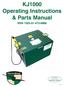 KJ1000 Operating Instructions & Parts Manual NSN