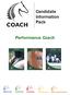 Candidate Information Pack. Performance Coach