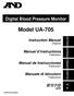 Model UA-705. Digital Blood Pressure Monitor 使用手冊翻譯. Instruction Manual. Manuel d instructions. Manual de Instrucciones. Manuale di Istruzioni