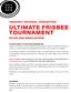 ULTIMATE FRISBEE TOURNAMENT