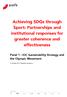 Achieving SDGs through Sport: Partnerships and institutional responses for greater coherence and effectiveness