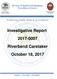 Investigative Report Riverbend Caretaker October 18, 2017