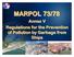 MARPOL 73/78. Annex V Regulations for the Prevention of Pollution by Garbage from Ships