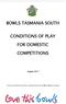 BOWLS TASMANIA SOUTH CONDITIONS OF PLAY FOR DOMESTIC COMPETITIONS