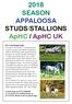 2018 SEASON APPALOOSA STUDS/STALLIONS ApHC / ApHC UK