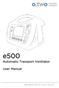 e500 Automatic Transport Ventilator User Manual e500 User Manual (15PL Rev.7 6_6_2017)