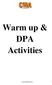 Warm up & DPA Activities