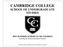 CAMBRIDGE COLLEGE SCHOOL OF UNDERGRADUATE STUDIES