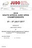 2018 SOUTH AFRICA JUDO OPEN CHAMPIONSHIPS JULY 2017