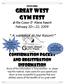 The 8th Annual GREAT WEST GYM FEST. at the Coeur D Alene Resort February 20 22, Confirmation packet and registration information