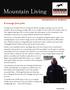Mountain Living. A message from John,