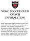 NOKC SOCCER CLUB COACH INFORMATION
