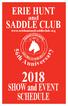 ERIE HUNT. and SADDLE CLUB.   SHOW and EVENT SCHEDULE