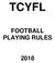 TCYFL FOOTBALL PLAYING RULES