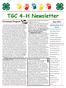 TGC 4-H Newsletter. Livestock Projects. July Special points of interest: