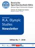M.A. Olympic Studies Newsletter