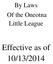 By Laws Of the Oneotna Little League