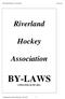 Riverland Hockey Association BY-LAWS UPDATED JUNE 2011