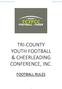 TCYFCC FOOTBALL RULES February 9, 2018 TRI-COUNTY YOUTH FOOTBALL & CHEERLEADING CONFERENCE, INC. FOOTBALL RULES