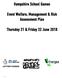 Hampshire School Games. Event Welfare, Management & Risk Assessment Plan. Thursday 21 & Friday 22 June Hampshire