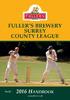 FULLER S BREWERY SURREY COUNTY LEAGUE. (Inaugurated January 17th 1991) CONTENTS