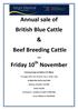 Annual sale of British Blue Cattle & Beef Breeding Cattle