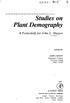 Studies on Plant Demography