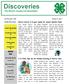 Discoveries. The Morris County 4-H Newsletter. Inside this issue: Morris County 4-H gets ready for annual Awards Night
