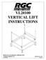VL20100 VERTICAL LIFT INSTRUCTIONS