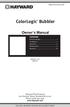 ColorLogic Bubbler. Owner s Manual. Contents WFBCUS1100 WFB100