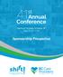 41 st. Annual Conference. Sponsorship Prospectus. Fairmont Chateau Whistler, BC May 27-29, ShiftHappens! Sponsorship Prospectus