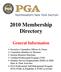 2010 Membership Directory General Information