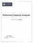Pulmonary Capacity Analyzer