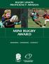 RUGBY UNION PROFICIENCY AWARDS MINI RUGBY AWARD RUNNING HANDLING CONTACT