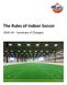 The Rules of Indoor Soccer Summary of Changes