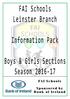 CONTENTS: INTRODUCTION & ROLLS OF HONOUR: BOYS & GIRLS SECTIONS: NOTICES: BOYS SECTION ONLY NOTICES: BOYS & GIRLS SECTIONS: RULES & REGULATIONS: