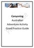 Canyoning Australian Adventure Activity Good Practice Guide