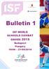 Bulletin ISF WORLD SCHOOLS COMBAT GAMES 2019