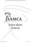 SOUTH AFRICAN MAJORETTE & CHEERLEADING ASSOCIATION. Score Sheet Criteria