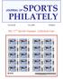 JOURNAL OF SPORTS PHILATELY VOLUME 50 FALL 2011 NUMBER 1. The 17 th World Olympic Collectors Fair