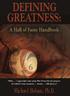 Defining Greatness A Hall of Fame Handbook