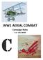 WW1 AERIAL COMBAT. Campaign Rules V