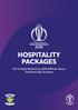 HOSPITALITY PACKAGES. ICC Cricket World Cup 2019 Official Venue The Riverside, Durham