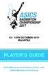13-15TH OCTOBER 2017 MALAYSIA PLAYER S GUIDE