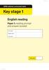 Key stage 1. English reading. Paper 1: reading prompt and answer booklet national curriculum tests. First name. Middle name.