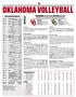 OKLAHOMA VOLLEYBALL 2016 SCHEDULE/RESULTS